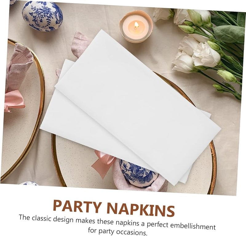 NOLITOY 100 قطعة مناديل بيضاء قابلة للتخلص لحفلات الزفاف والولائم والحفلات والاستخدام المنزلي - Image 5